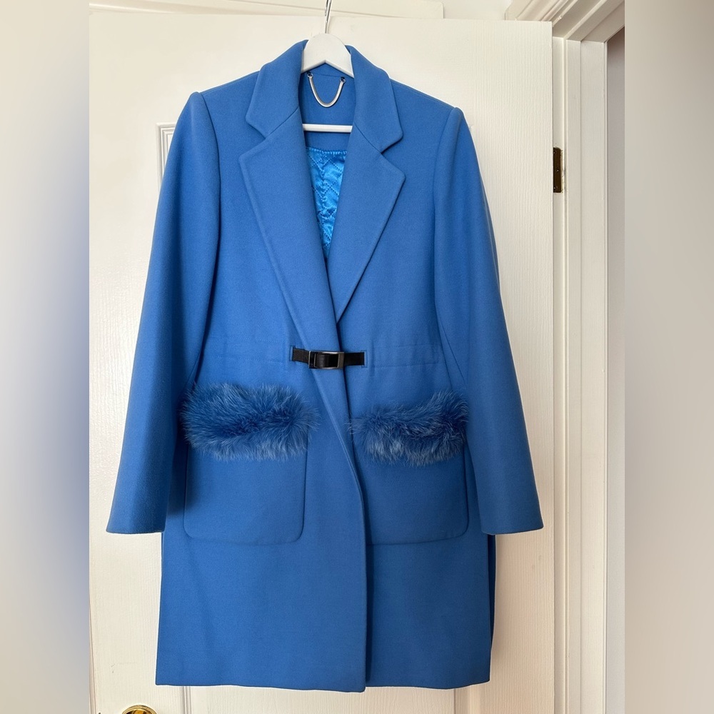 Elegant Blue Women's Coat Bella Roza made in Turkey 🇹🇷
